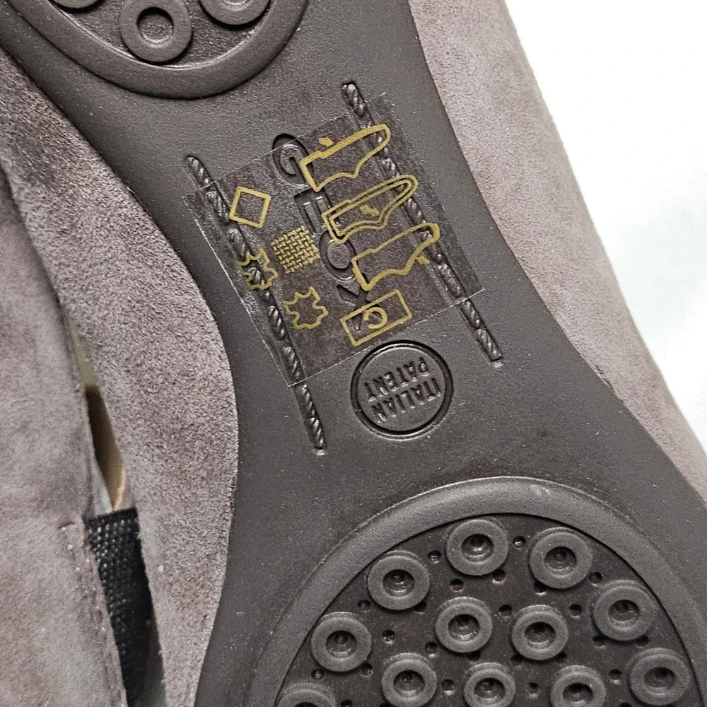 Geox Respira D Charlene J Dove Grey Goat Suede Loafer Flats‎ Women's 5 Italian